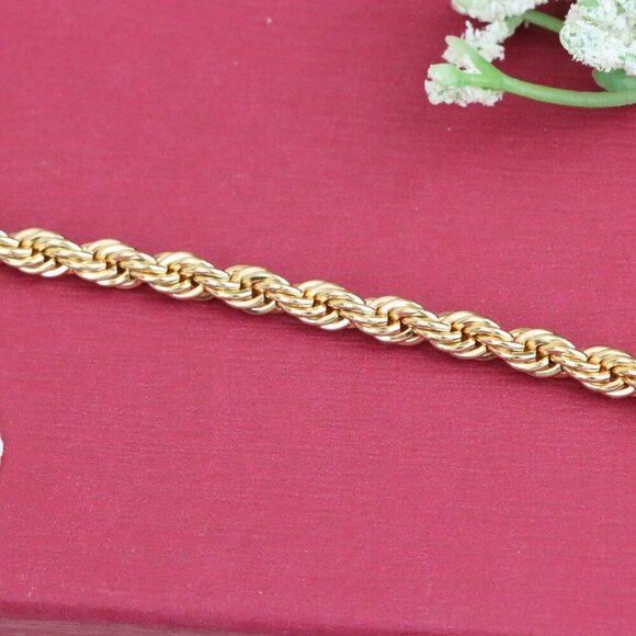 "Elegant Twisted Rope Rose Gold Bracelet for Women, XPBL1115 - Picture 1 of 13